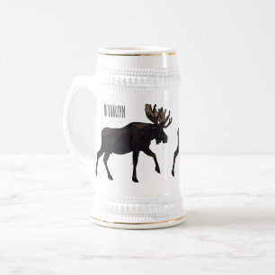 Jarra De Cerveza Ilustracion Moose personalizado