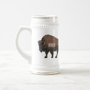 Jarra De Cerveza Ilustracion personalizado Bison