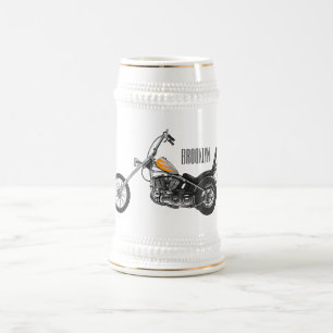 Jarra De Cerveza Ilustracion personalizado Chopper Motorcycle 1950