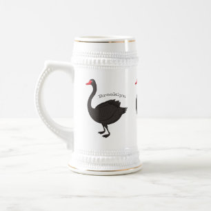 Jarra De Cerveza Ilustracion personalizado cisne negro