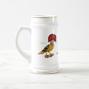 Jarra De Cerveza Ilustracion personalizado de aves Royal flycatcher