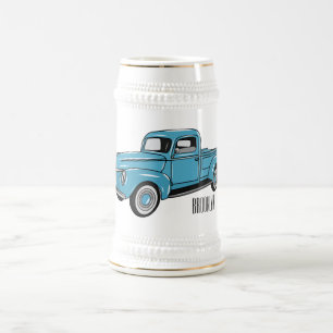 Jarra De Cerveza Ilustracion personalizado de camioneta clásica