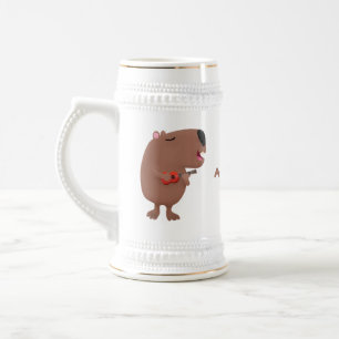 Jarra De Cerveza Ilustracion personalizado de capybara ukulele cant