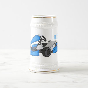 Jarra De Cerveza Ilustracion personalizado de carreras de Kart
