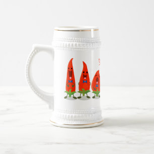Jarra De Cerveza Ilustracion personalizado de chiles cantantes