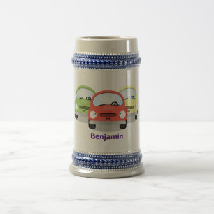 Jarra De Cerveza Ilustracion personalizado de coches Cute kawaii