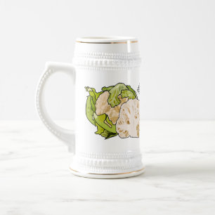 Jarra De Cerveza Ilustracion personalizado de coliflor