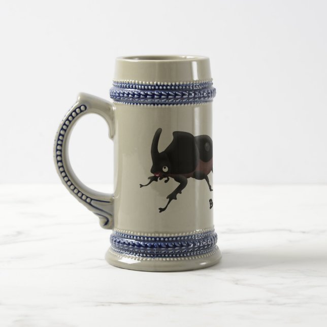 Jarra De Cerveza Ilustracion personalizado de escarabajo rinoceront (Izquierda)