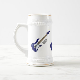 Jarra De Cerveza Ilustracion personalizado de guitarra eléctrica