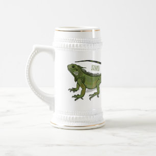 Jarra De Cerveza Ilustracion personalizado de Iguana