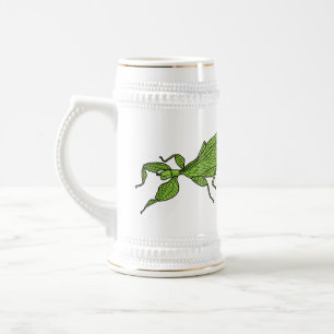 Jarra De Cerveza Ilustracion personalizado de insectos de hoja verd