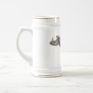Jarra De Cerveza Ilustracion personalizado de Javan rhinoceros