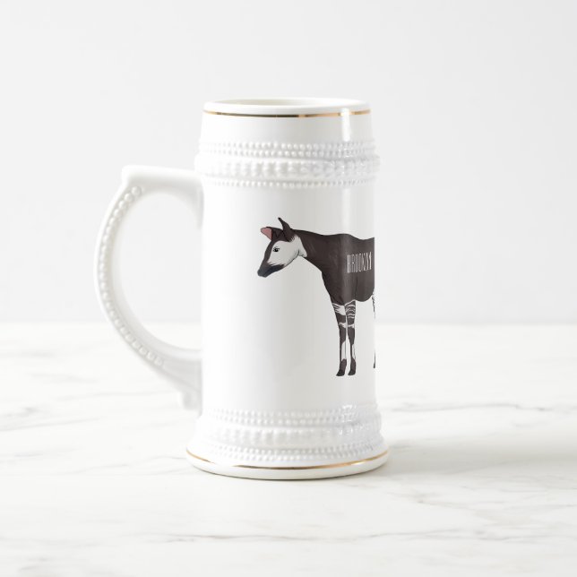 Jarra De Cerveza Ilustracion personalizado de Okapi (Izquierda)