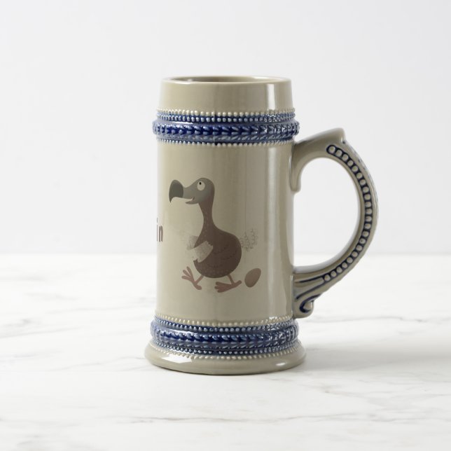 Jarra De Cerveza Ilustracion personalizado de pájaro dodo gracioso (Derecha)