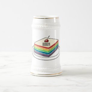 Jarra De Cerveza Ilustracion personalizado de pastel de arcoiris
