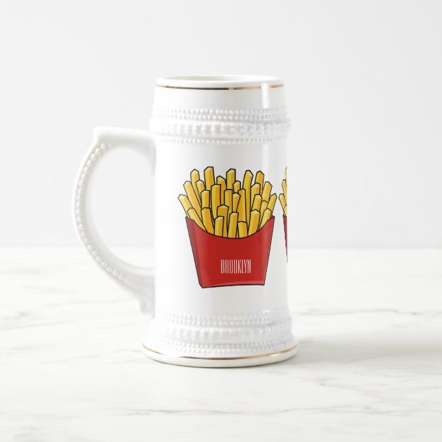 Jarra De Cerveza Ilustracion personalizado de patatas fritas (Izquierda)