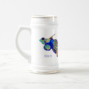 Jarra De Cerveza Ilustracion personalizado de peces mandarínicos