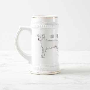 Jarra De Cerveza Ilustracion personalizado de perro argentino Dogo