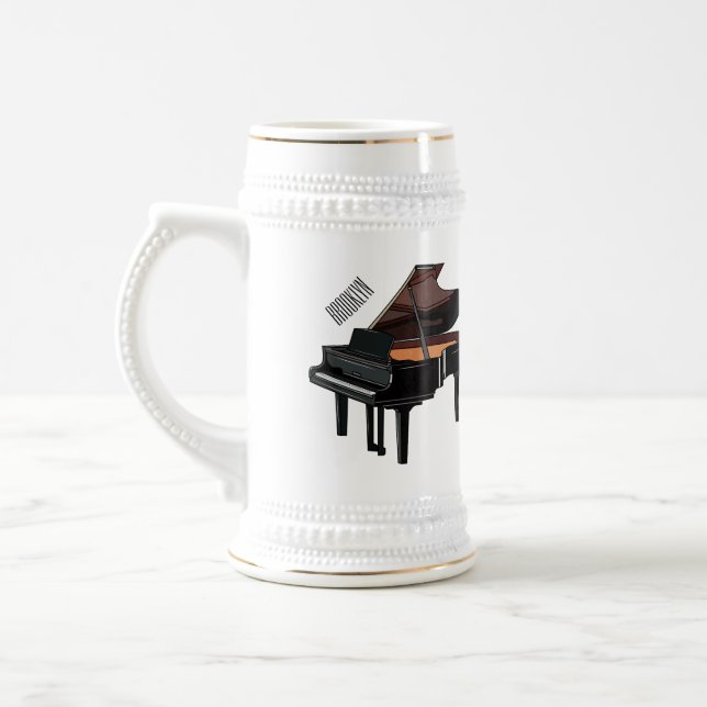 Jarra De Cerveza Ilustracion personalizado de piano (Izquierda)