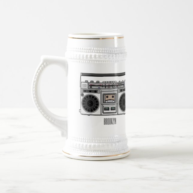 Jarra De Cerveza Ilustracion personalizado de radio (Izquierda)