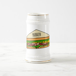 Jarra De Cerveza Ilustracion personalizado de sándwich