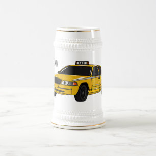 Jarra De Cerveza Ilustracion personalizado de taxi