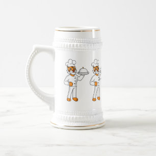 Jarra De Cerveza Ilustracion personalizado de tigre gracioso
