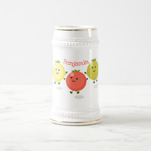 Jarra De Cerveza Ilustracion personalizado de tomates de cerezo