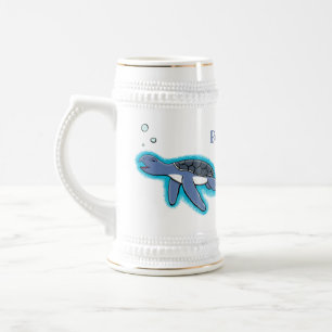 Jarra De Cerveza Ilustracion personalizado de tortuga marina de beb