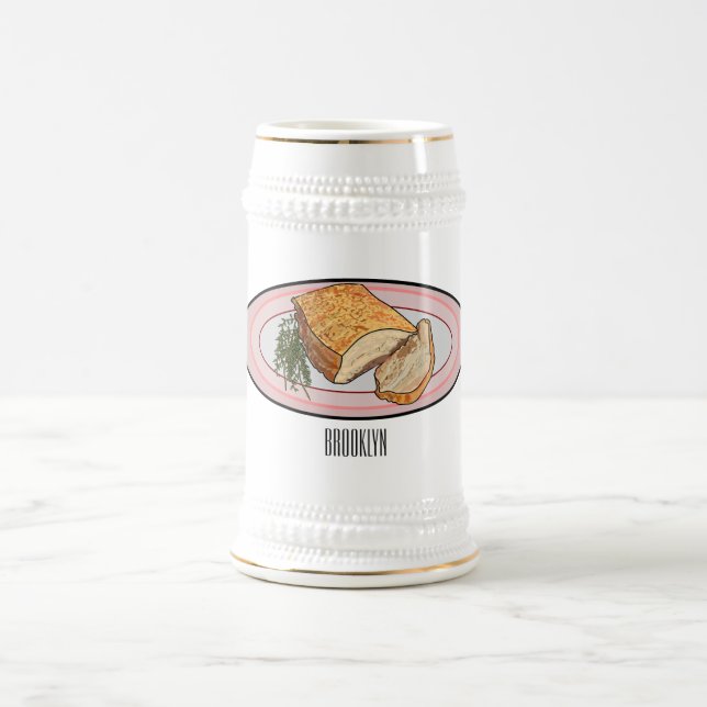 Jarra De Cerveza Ilustracion personalizado del vientre de cerdo asa (Centro)