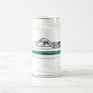 Jarra De Cerveza Ilustracion personalizado en motocicleta