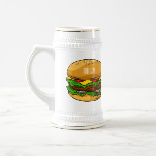 Jarra De Cerveza Ilustracion personalizado Hamburger