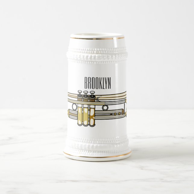 Jarra De Cerveza Ilustracion personalizado Trumpet (Centro)