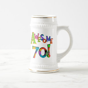 Jarra De Cerveza Impresionantes camisetas de 70 cumpleaños y regalo