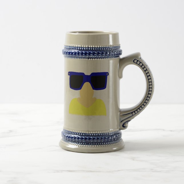Jarra De Cerveza Incognito Mustache & Glasses Blonde Stein (Derecha)