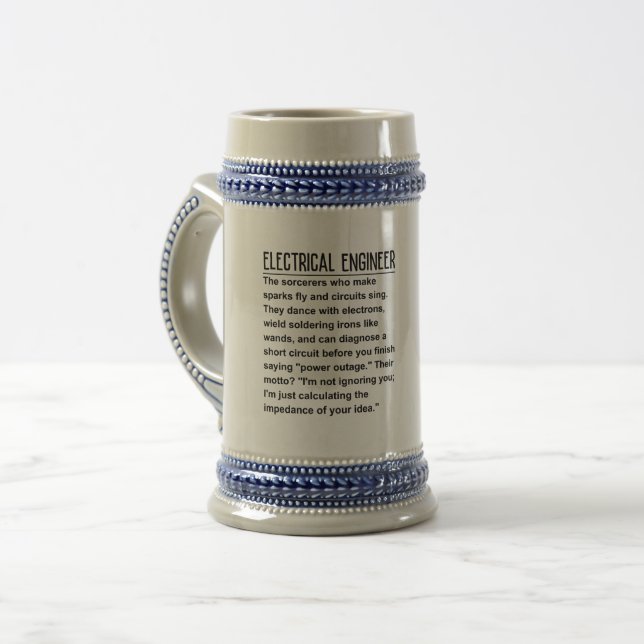 Jarra De Cerveza Ingeniero eléctrico (Anverso izquierdo)