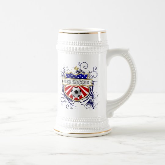 Jarra De Cerveza Insignia del emblema del fútbol de los E.E.U.U.