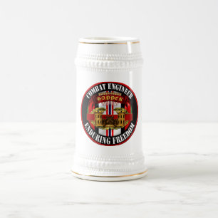 Jarra De Cerveza Insignia OEF Afganistán del ingeniero de combate
