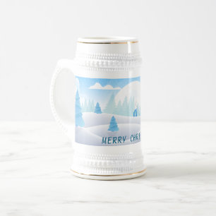 Jarra De Cerveza Invierno Tema Feliz Navidad Stein