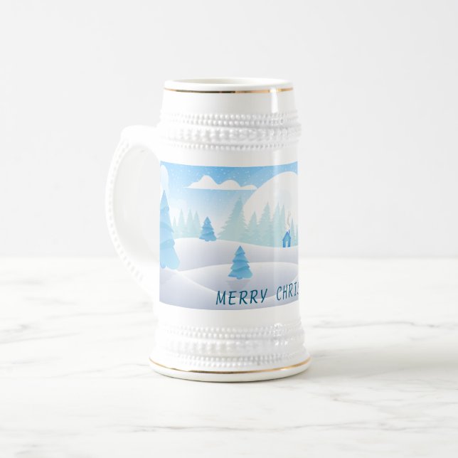 Jarra De Cerveza Invierno Tema Feliz Navidad Stein (Anverso izquierdo)