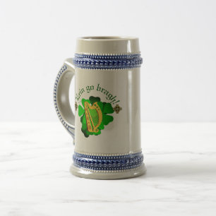 Jarra De Cerveza Irlanda para siempre/Erin ir bragh/ harp