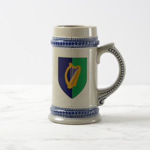 Jarra De Cerveza Irlanda Stein - Harp en Blue & Green Shield