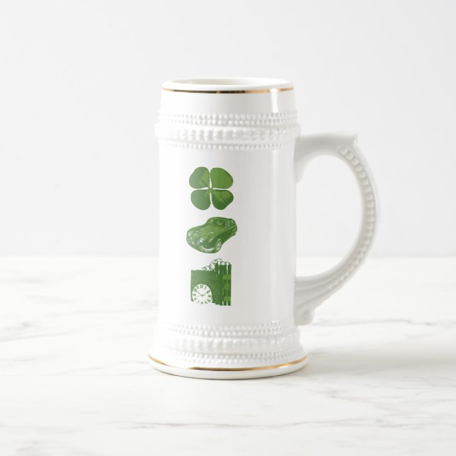 JARRA DE CERVEZA IRLANDÉS. COCHE. BOMBA (Derecha)