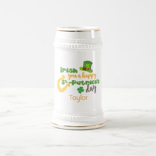 Jarra De Cerveza Irlandés, feliz Día de los Sta Patrones (Centro)