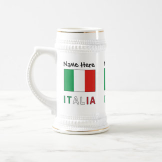 Jarra De Cerveza Italia y Bandera Italiana Personalizados
