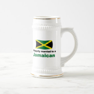 Jarra De Cerveza Jamaicano feliz casada
