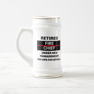 Jarra De Cerveza Jubilación de Funny Fire Chief Retirado