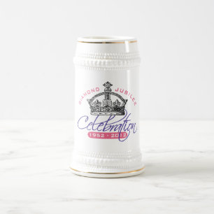 Jarra De Cerveza Jubileo de diamante británico - recuerdo real
