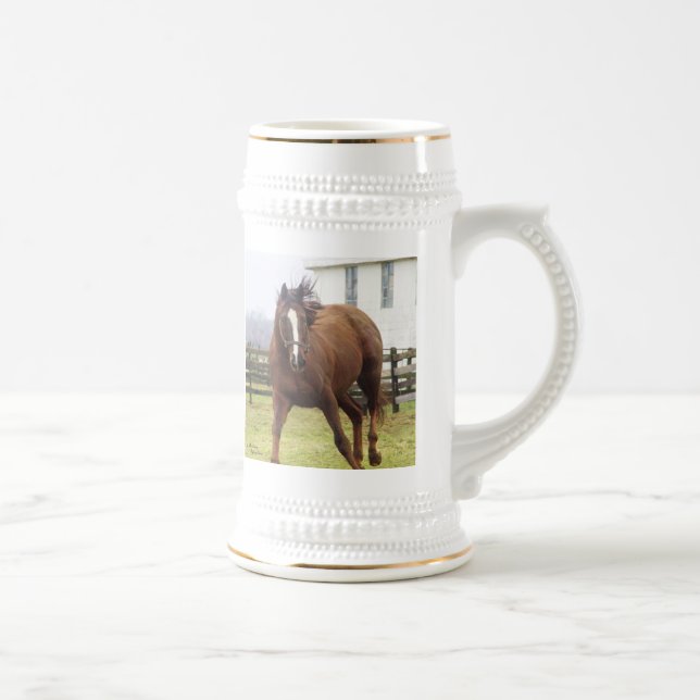 Jarra De Cerveza Jugando a caballo pura Mug (Derecha)