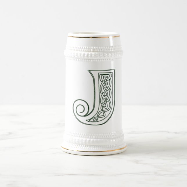 Jarra De Cerveza KRW - J - Stein con monograma céltico (Centro)